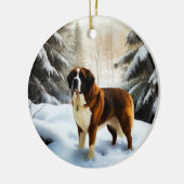 Saint Bernard Lassen Sie es Schnee Weihnachten Keramik Ornament (Links)
