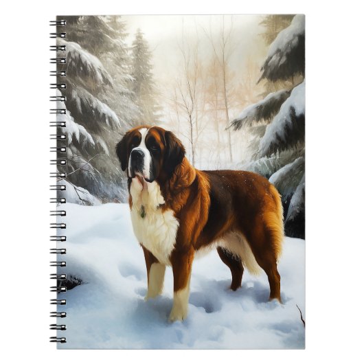 Saint Bernard Lassen Sie es Schnee Weihnachten Notizblock (Vorderseite)