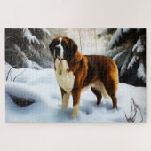 Saint Bernard Lassen Sie es Schnee Weihnachten Puzzle (Horizontal)