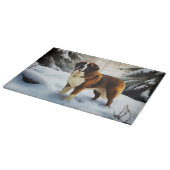 Saint Bernard Lassen Sie es Schnee Weihnachten Schneidebrett (Ecke)