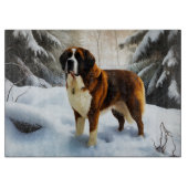 Saint Bernard Lassen Sie es Schnee Weihnachten Schneidebrett (Vorderseite)