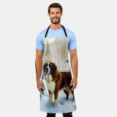 Saint Bernard Lassen Sie es Schnee Weihnachten Schürze (Getragen)