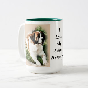 Saint Bernard Liebhaber gibt Zwei-Tone-Tasse Zweifarbige Tasse
