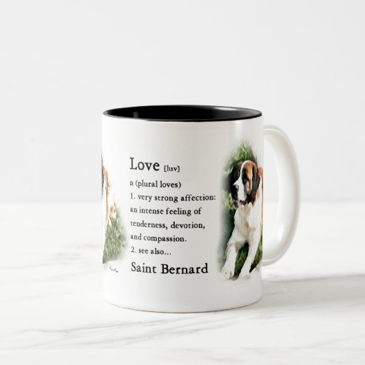 Saint Bernard Lovers Zweifarbige Tasse (VorderseiteRechts)