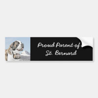 Saint Bernard Malerei - Niedliche Original Hunde K