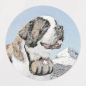 Saint Bernard Malerei - Niedliche Original Hunde K Etiketten (Design 2)