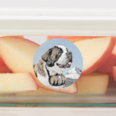 Saint Bernard Malerei - Niedliche Original Hunde K Etiketten (Befestigt)