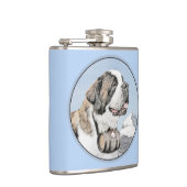 Saint Bernard Malerei - Niedliche Original Hunde K Flachmann (Rechts)