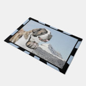 Saint Bernard Malerei - Niedliche Original Hunde K Fußmatte (Schrägansicht)