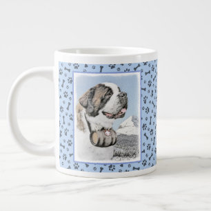 Saint Bernard Malerei - Niedliche Original Hunde K Jumbo-Tasse
