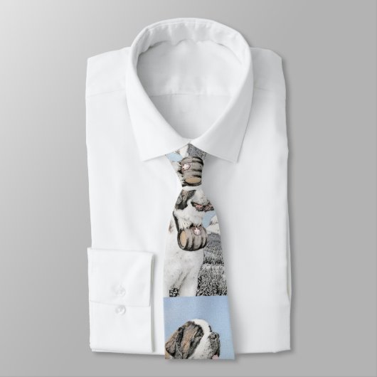 Saint Bernard Malerei - Niedliche Original Hunde K Krawatte (Gebunden)