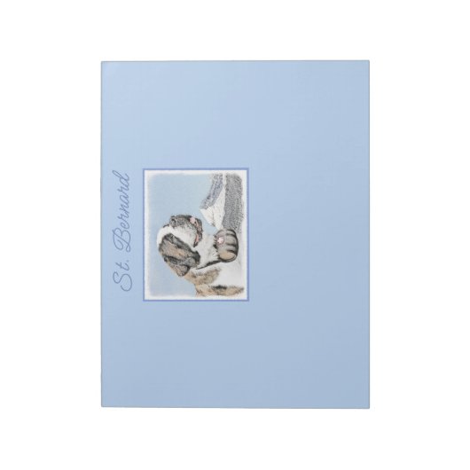 Saint Bernard Malerei - Niedliche Original Hunde K Notizblock (Rotiert)