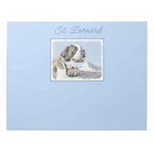 Saint Bernard Malerei - Niedliche Original Hunde K Notizblock (Vorderseite)