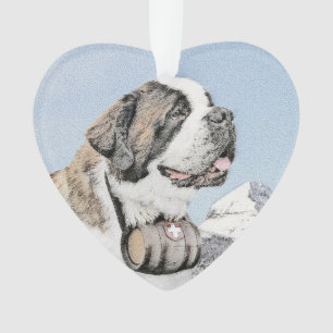 Saint Bernard Malerei - Niedliche Original Hunde K Ornament