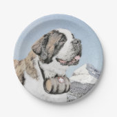 Saint Bernard Malerei - Niedliche Original Hunde K Pappteller (Vorderseite)