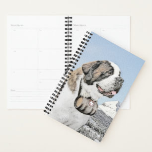 Saint Bernard Malerei - Niedliche Original Hunde K Planer