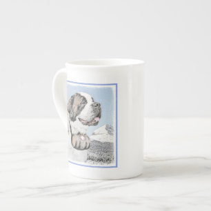 Saint Bernard Malerei - Niedliche Original Hunde K Porzellantasse