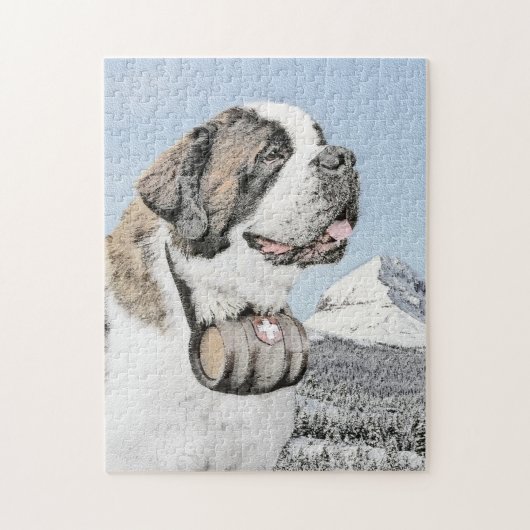 Saint Bernard Malerei - Niedliche Original Hunde K Puzzle (Vertikal)