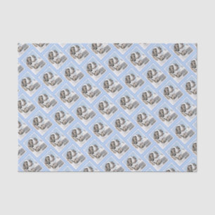 Saint Bernard Malerei - Niedliche Original Hunde K Seidenpapier