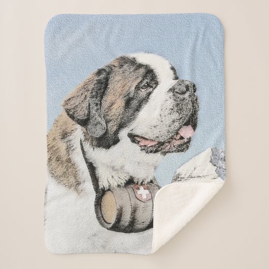 Saint Bernard Malerei - Niedliche Original Hunde K Sherpadecke (Vorderseite)