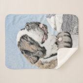 Saint Bernard Malerei - Niedliche Original Hunde K Sherpadecke (Vorderseite (Horizontal))