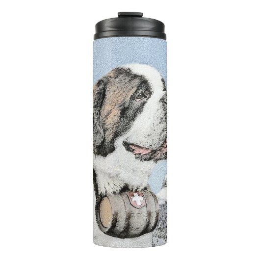 Saint Bernard Malerei - Niedliche Original Hunde K Thermosbecher (Vorderseite)