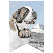 Saint Bernard Malerei - Niedliche Original Hunde K Wimpelkette (Dritte Fahne)