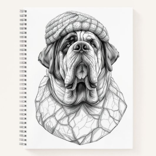 Saint Bernard Marble Statue Antique Style Notebook Notizblock (Vorderseite)