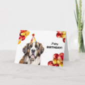 Saint Bernard mit Balloons und Party Hat Geburtsta Karte (Vorderseite)