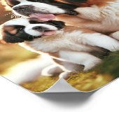 Saint Bernard Mutter und ihr Welpe Poster (Ecke)