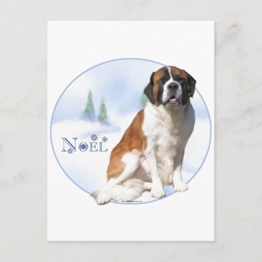 Saint Bernard Noel Feiertagspostkarte (Vorderseite)