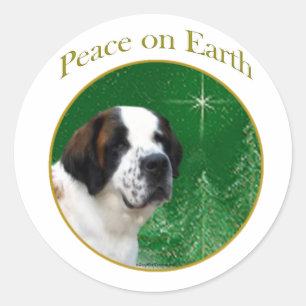 Saint Bernard Peace Runder Aufkleber
