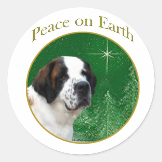Saint Bernard Peace Runder Aufkleber (Vorderseite)