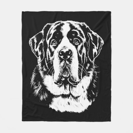 Saint Bernard Portrait Minimalistisch Apparel Fleecedecke (Vorderseite)