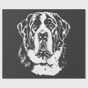 Saint Bernard-Porträt Minimalistische Kleidung Geschenkpapier