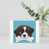 Saint Bernard Postkarte (Stehend Vorderseite)