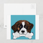 Saint Bernard Postkarte (Vorne/Hinten)