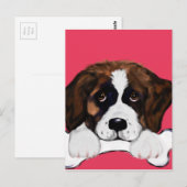 Saint Bernard Postkarte (Vorne/Hinten)