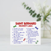 SAINT BERNARD Property Laws 2 Postkarte (Stehend Vorderseite)