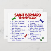 SAINT BERNARD Property Laws 2 Postkarte (Vorne/Hinten)