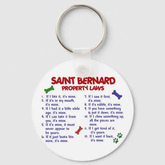 SAINT BERNARD Property Laws 2 Schlüsselanhänger (Vorderseite)