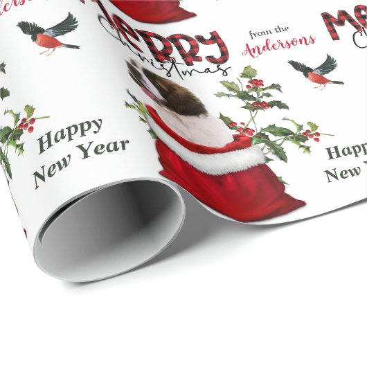 Saint Bernard Puppy Dog Weihnachtsgeschenk Geschenkpapier (Rolleneckpunkt)