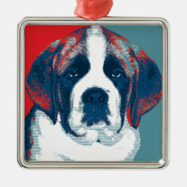 Saint Bernard Puppy Hope Political Parody Design Ornament Aus Metall