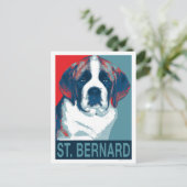 Saint Bernard Puppy Hope Political Parody Design Postkarte (Stehend Vorderseite)