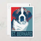 Saint Bernard Puppy Hope Political Parody Design Postkarte (Vorne/Hinten)