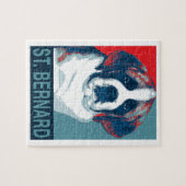 Saint Bernard Puppy Hope Political Parody Design Puzzle (Horizontal)