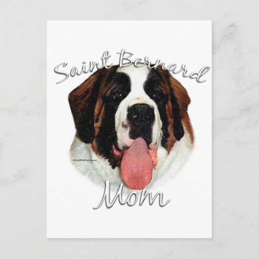 Saint Bernard (rau) Mama 2 Postkarte (Vorderseite)