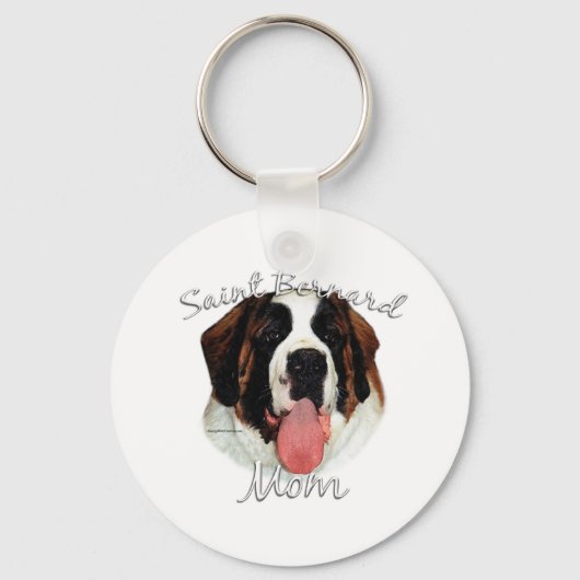 Saint Bernard (rau) Mama 2 Schlüsselanhänger (Vorderseite)