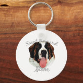 Saint Bernard (rau) Mama 2 Schlüsselanhänger (Vorderseite)