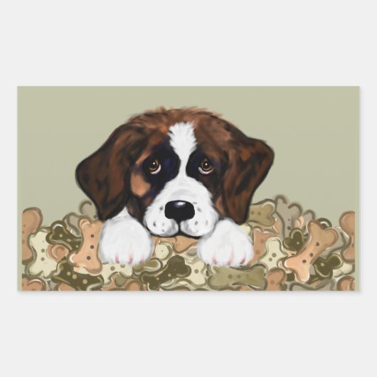 Saint Bernard Rechteckaufkleber Rechteckiger Aufkleber (Vorderseite)